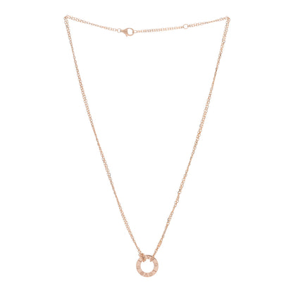 Cartier 18K Pink Gold 2 Diamond LOVE Necklace 2 of 5