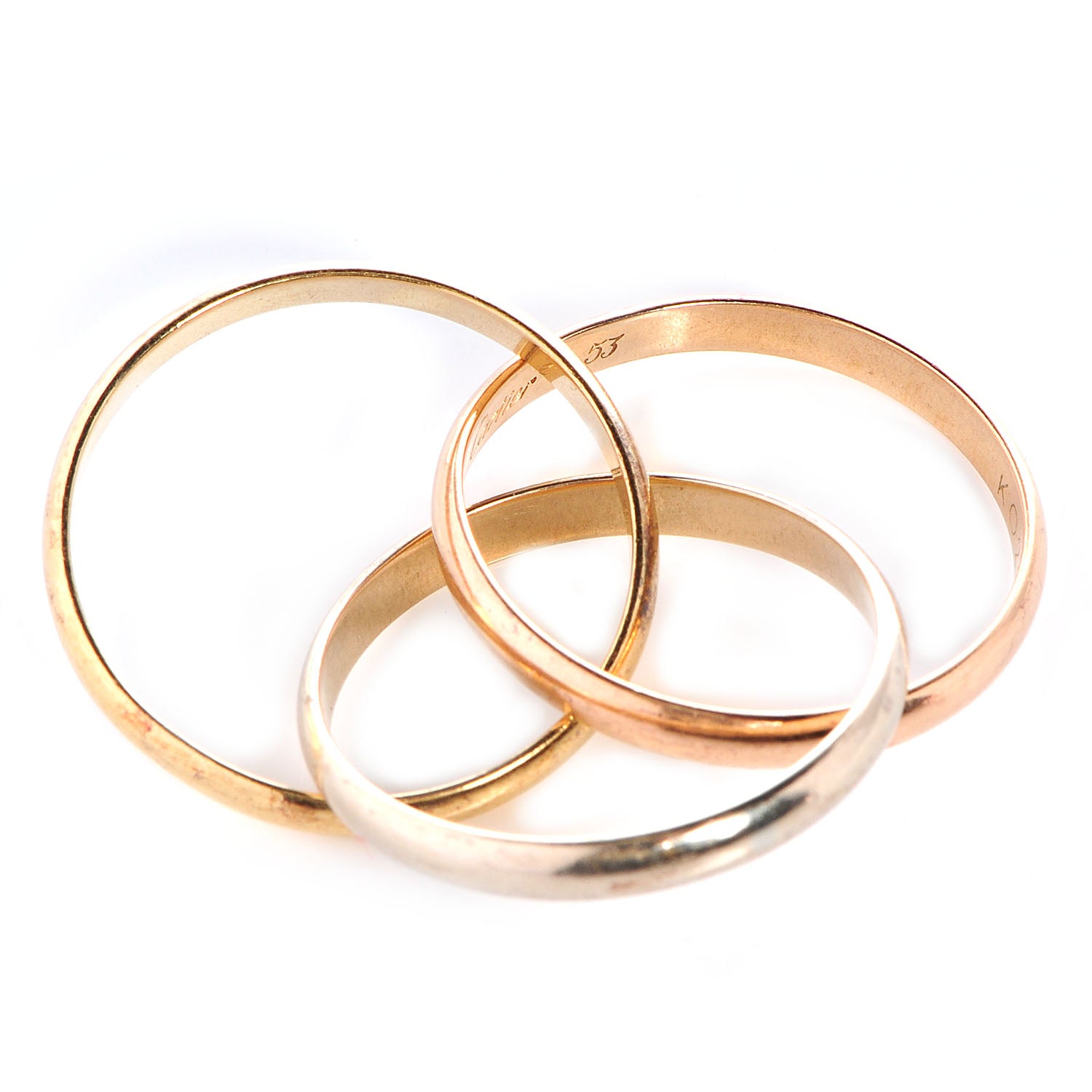 Cartier 18k Pink Yellow White Gold Trinity Ring 53 US 6.25 5 of 6