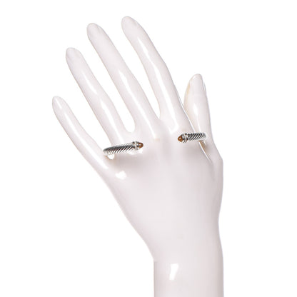 David Yurman Sterling Silver Diamond Citrine 5mm Cable Classics Bracelet 2 of 4