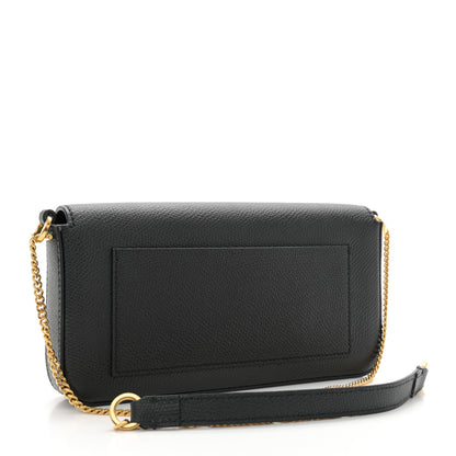 Valentino Garavani Grainy Calfskin Vlogo Pouch With Chain Black 3 of 10