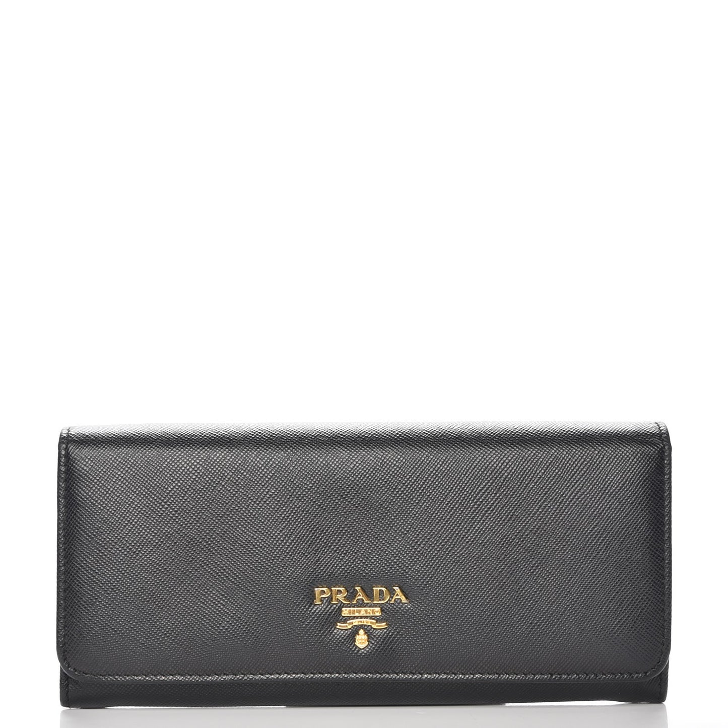 Saffiano Metal Continental Flap Wallet Nero Black