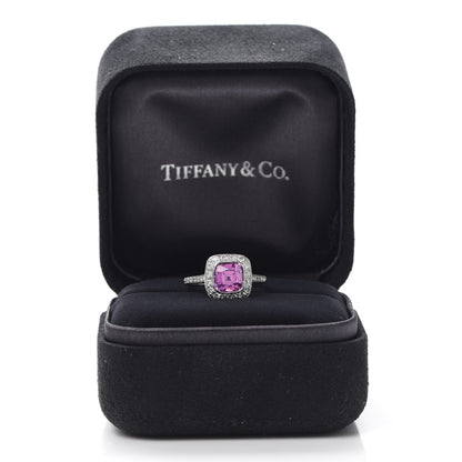Tiffany Platinum Pink Sapphire Diamond Legacy Ring 49 5 5 of 5