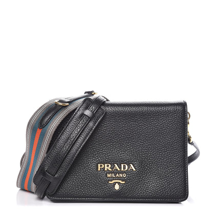 Prada Vitello Daino Flap Crossbody Black 1 of 9