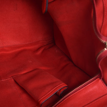 Celine Drummed Calfskin Shoulder Luggage Red 7 of 20