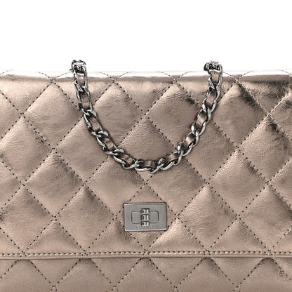 Chanel Metallic Aged Calfskin Quilted Reissue Wallet On Chain WOC Bronze 9 of 11