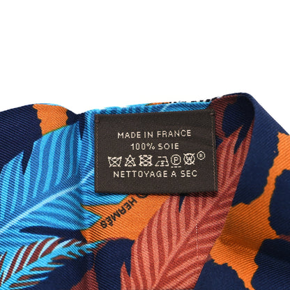 Hermes Silk Jaguar Quetzal Twilly Brun Bleu Orange 3 of 4
