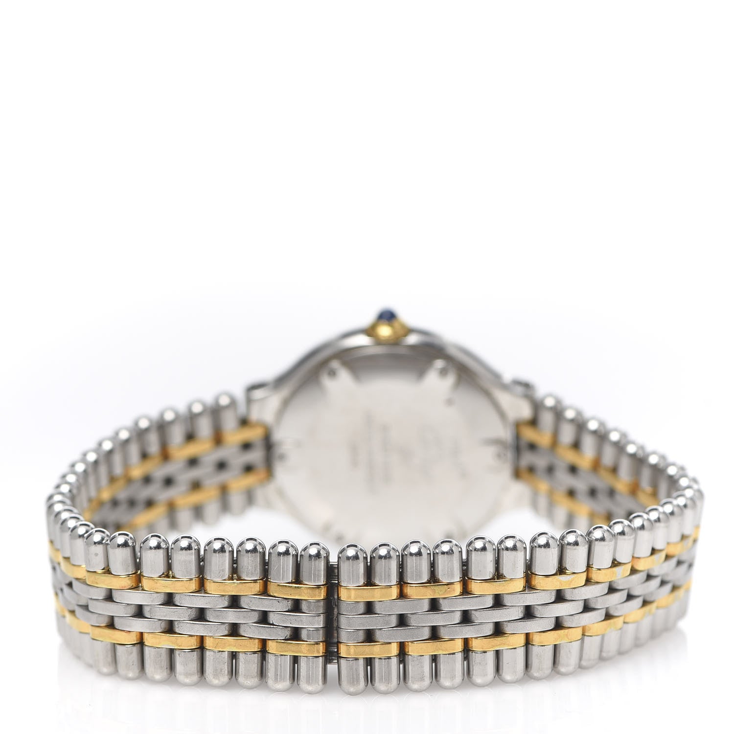 Cartier Stainless Steel 18K Yellow Gold 28mm Must De 21 Bullet Link Quartz Watch 4 of 6