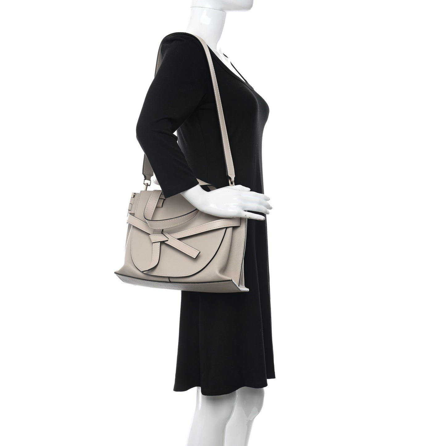 Calfskin Small Gate Tote Beige