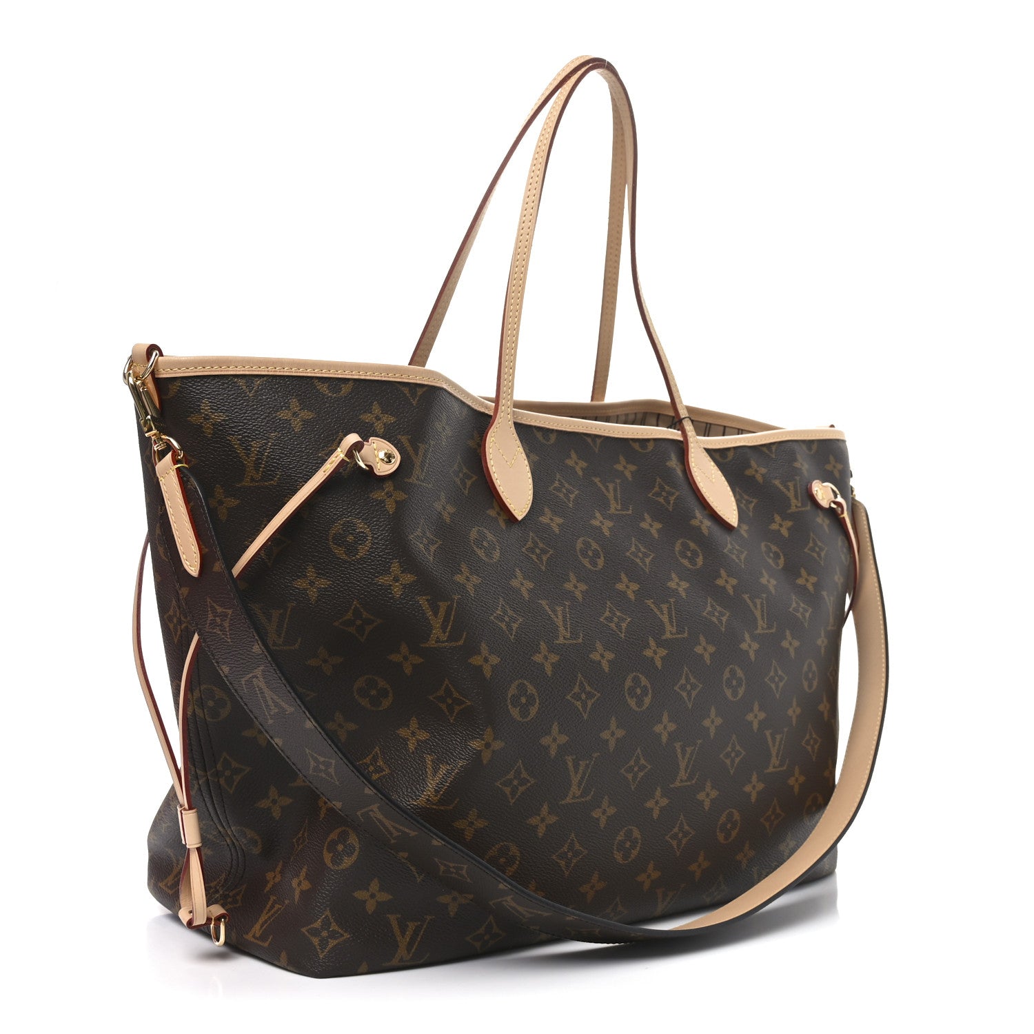 Louis Vuitton Monogram Stamped Inside Out Neverfull Bandouliere GM Beige 3 of 9
