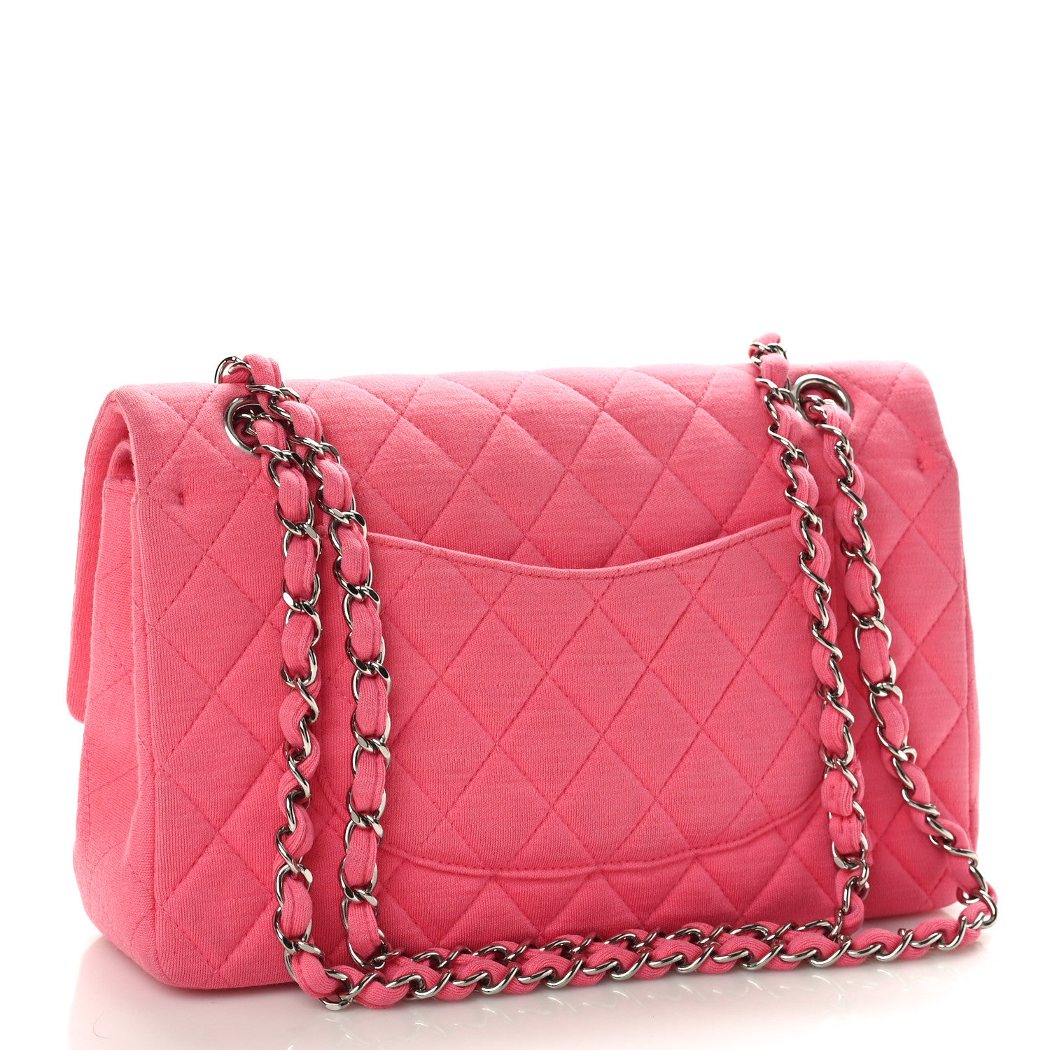Chanel Jersey Quilted Medium Double Flap Dark Pink 3 of 10