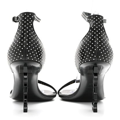 Saint Laurent Calfskin Studded Opyum Sandals 36.5 Black 5 of 10