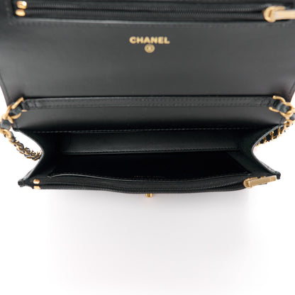 Chanel Pearly Caviar Quilted Fit For You Wallet On Chain WOC Black 5 of 12