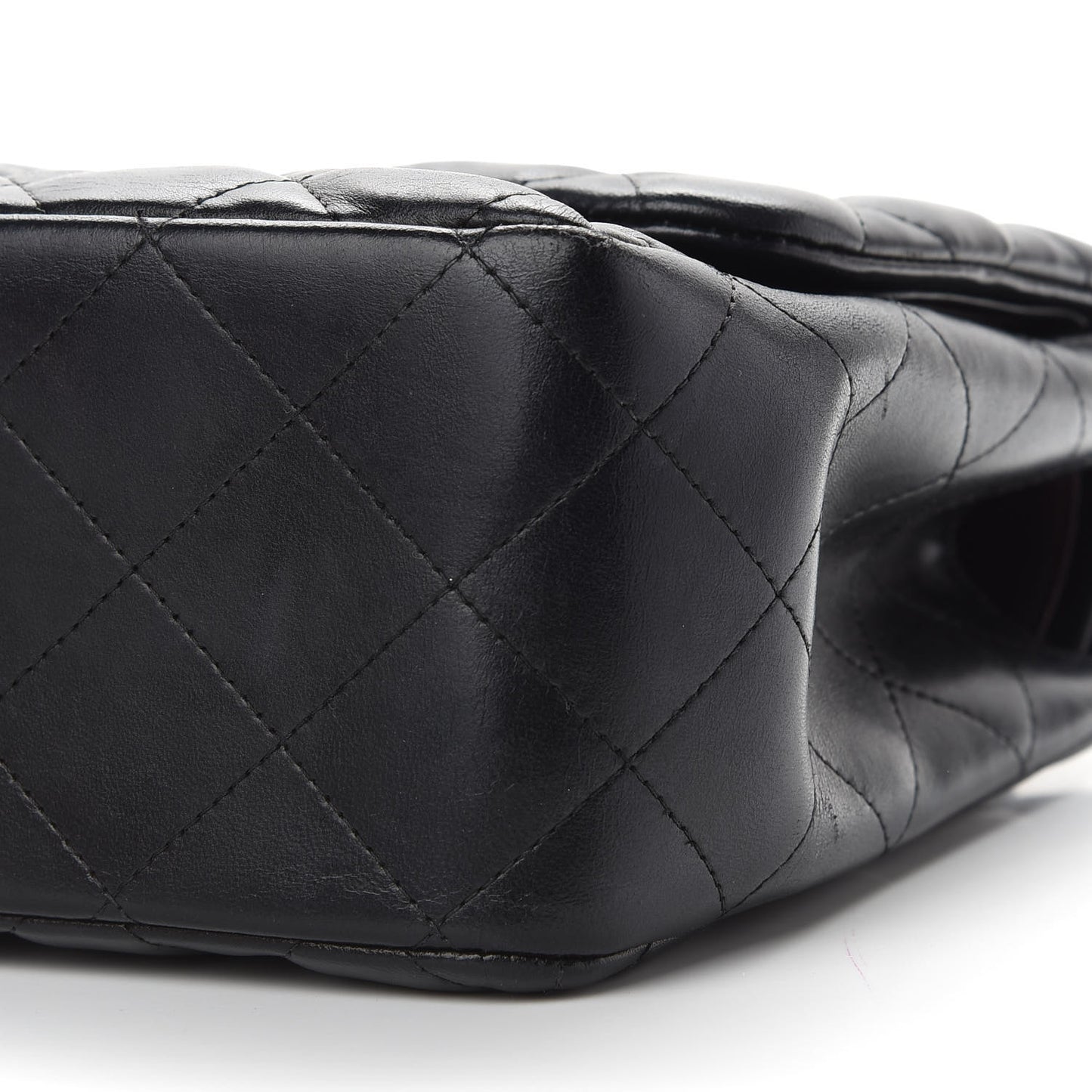 Lambskin Quilted Jumbo Double Flap Black