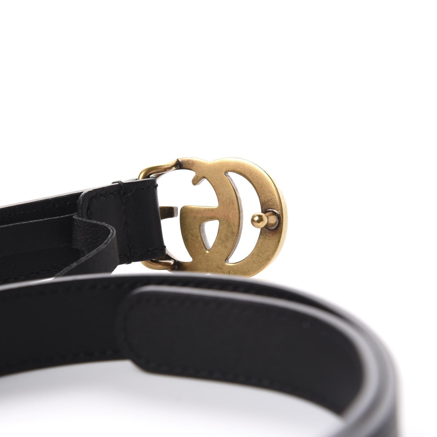 Gucci Calfskin Double G 20mm Belt 70 28 Black 3 of 5