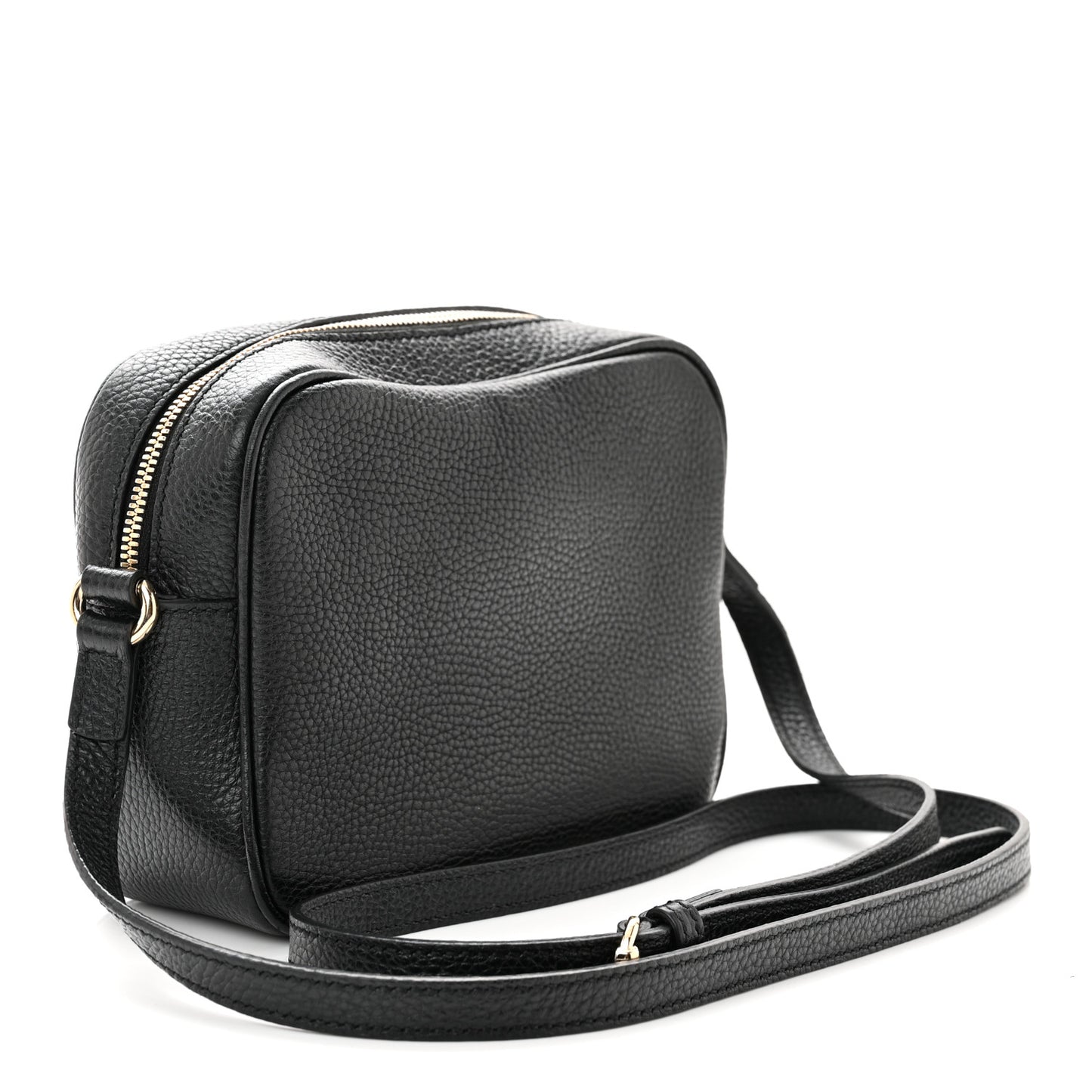 Pebbled Calfskin Small Soho Disco Bag Black