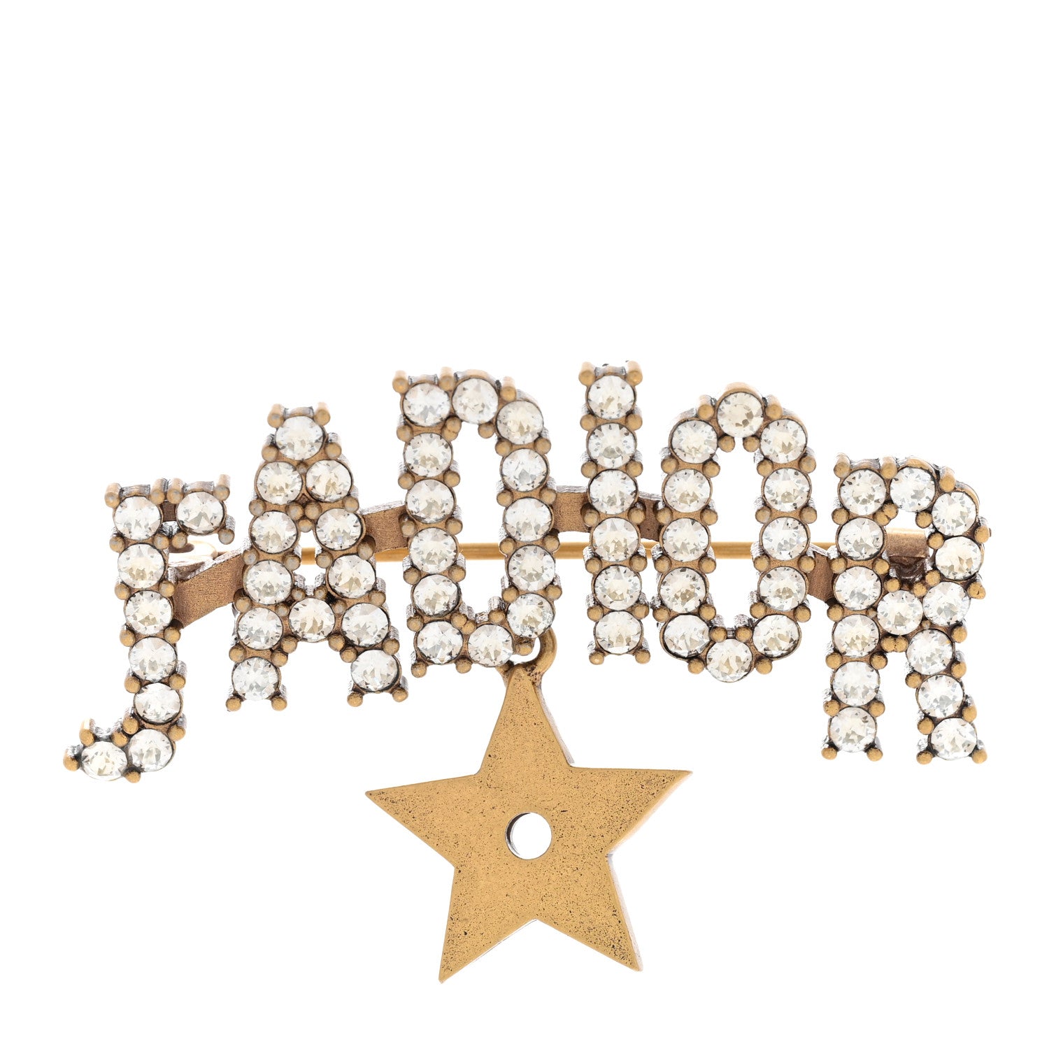 Christian Dior Crystal J'Adior Brooch Gold 1 of 5