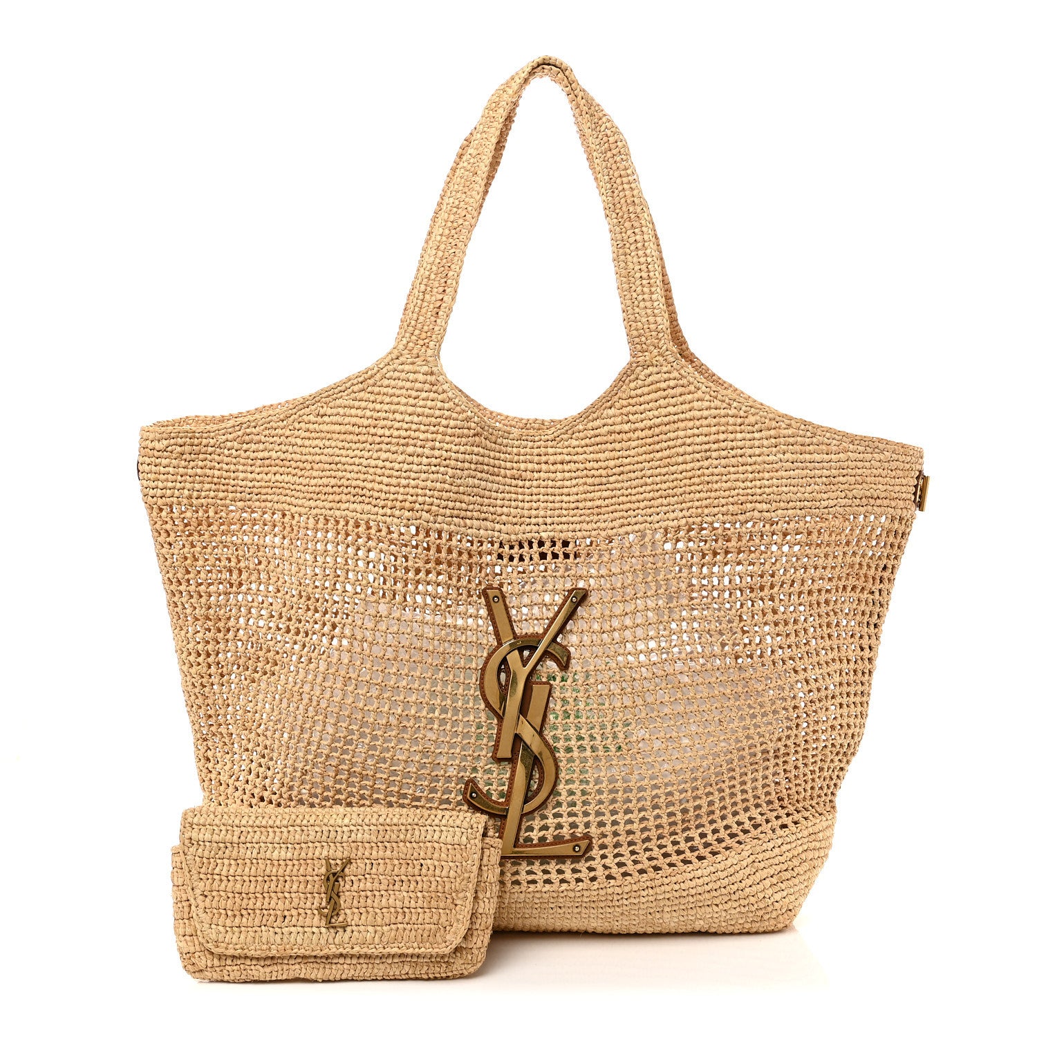 Saint Laurent Raffia Icare Shopping Tote Natural 3 of 11