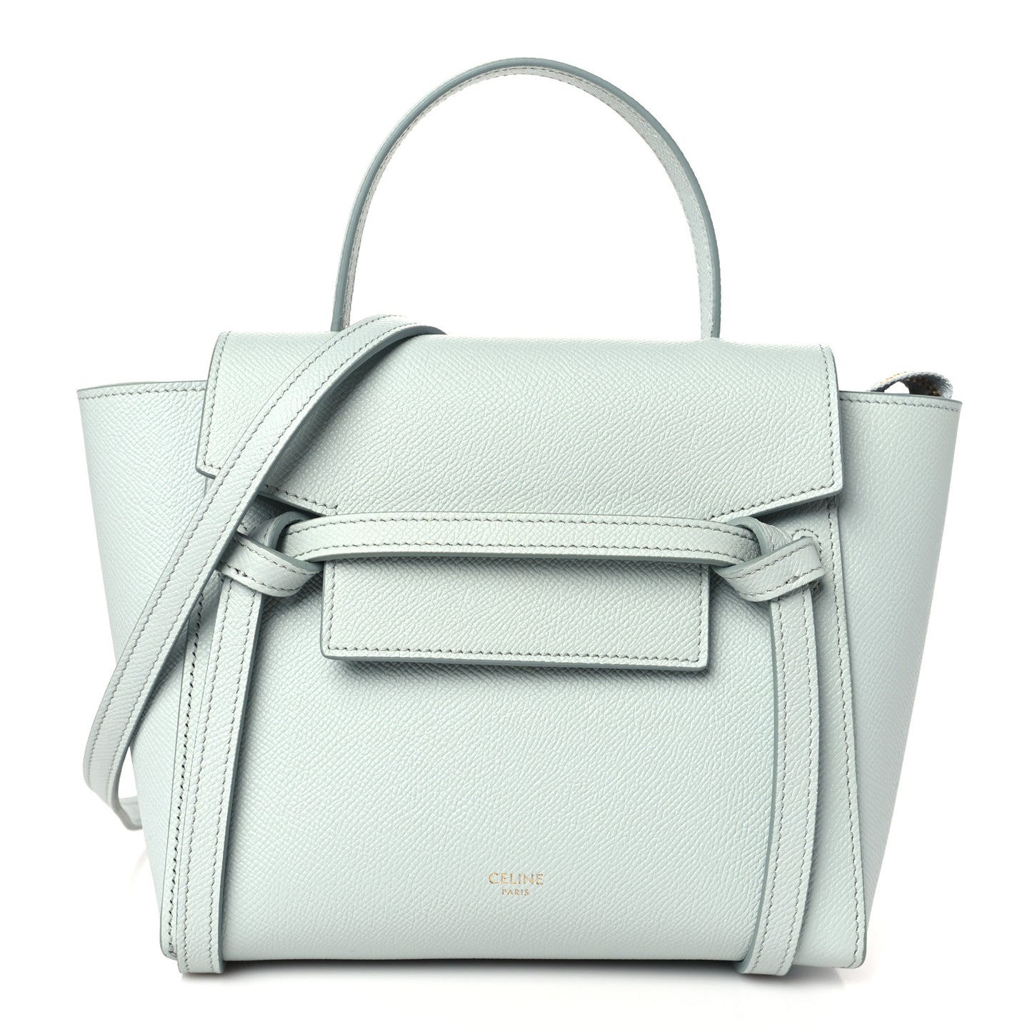 Grained Calfskin Nano Belt Bag Soft Blue