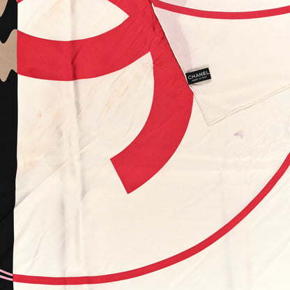 Chanel Silk CC Logo Square Scar Black White Multicolors 2 of 3