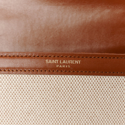 Saint Laurent Canvas Calfskin Mini Classic Monogram Cassandra Top Handle Tan Natural 8 of 11