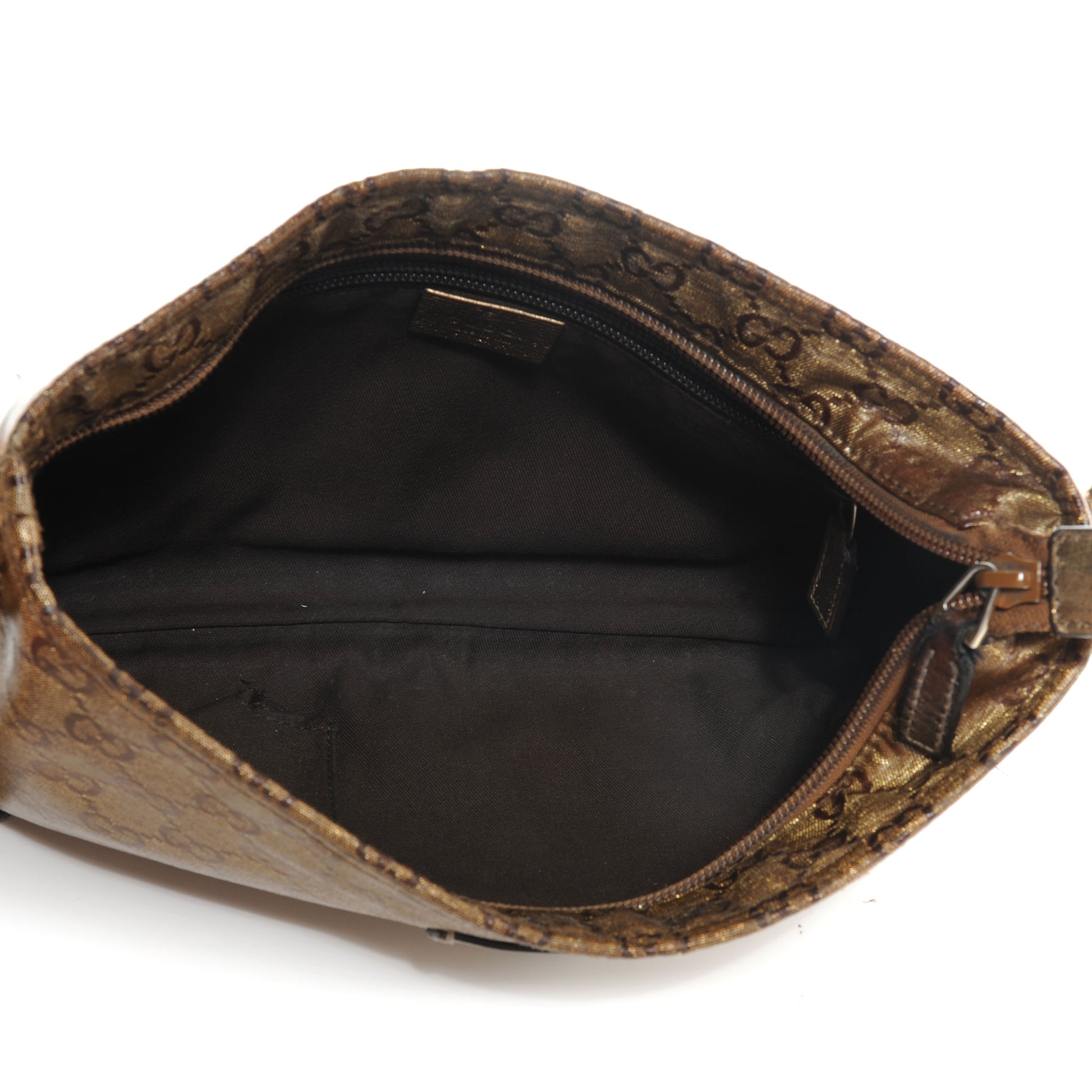 Gucci Crystal Monogram Small Joy Flat Messenger Crossbody Bronze 6 of 8