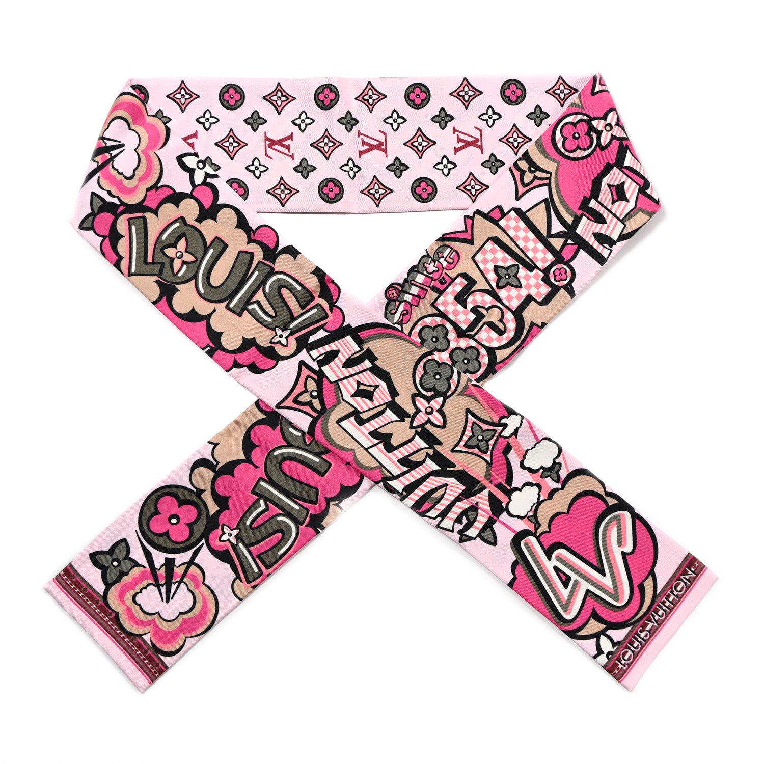 Louis Vuitton Silk Monogram Street Bandeau Rose 1 of 3