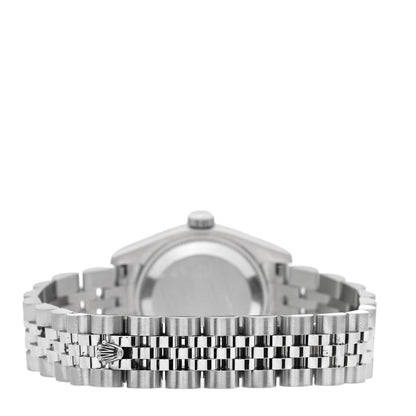 Rolex Stainless Steel 18K White Gold Diamond 26mm Oyster Perpetual Datejust Watch Black 179174 3 of 5