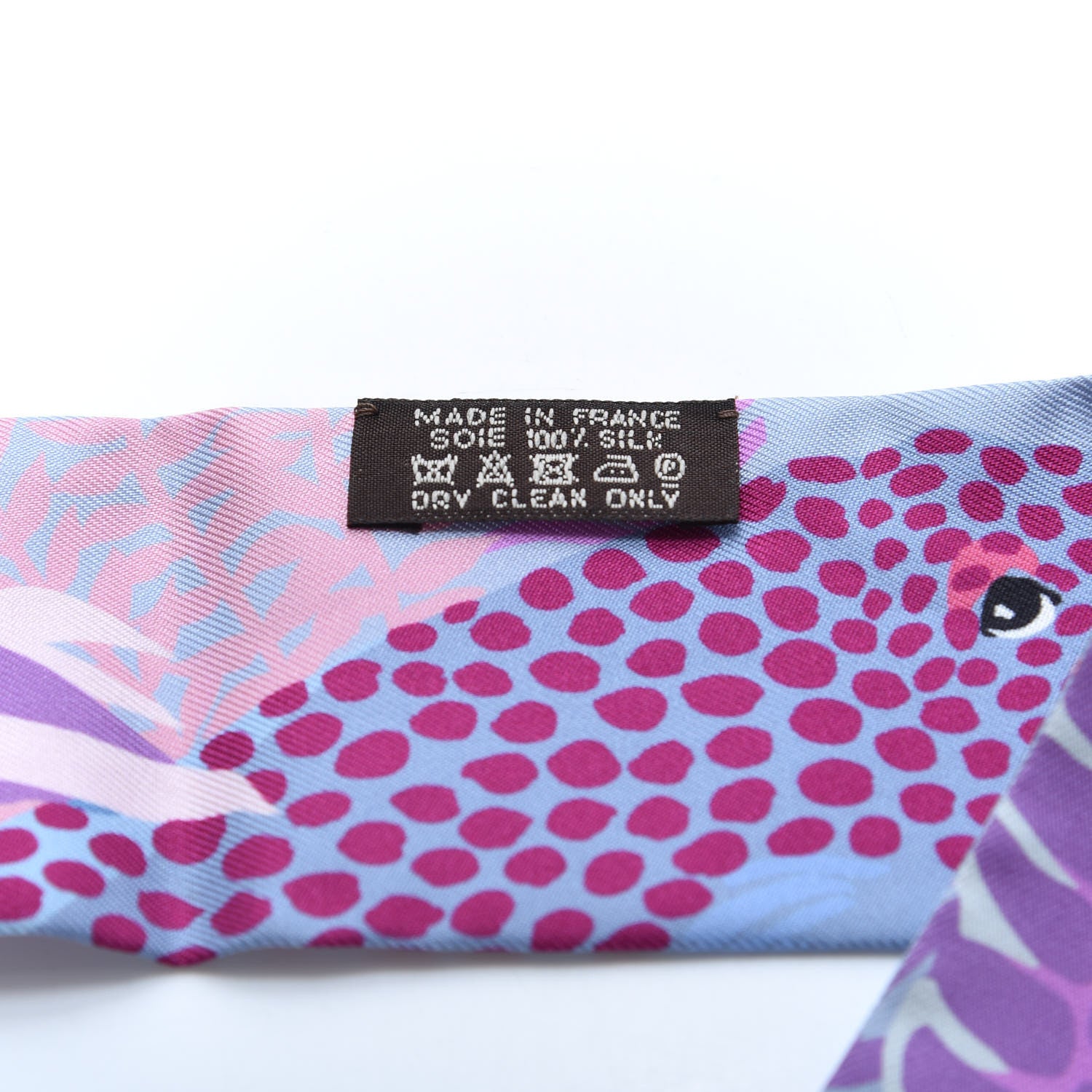 Hermes Silk Under The Waves Twilly Framboise Parme Rouge 2 of 3