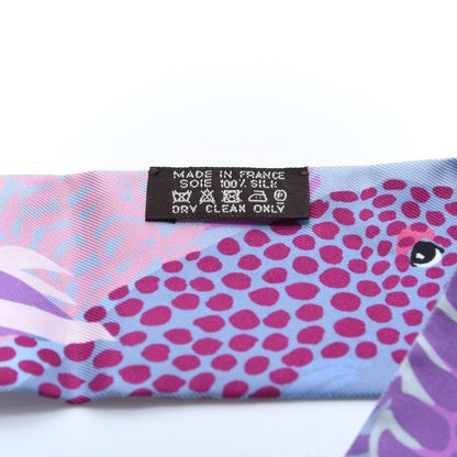 Hermes Silk Under The Waves Twilly Framboise Parme Rouge 2 of 3