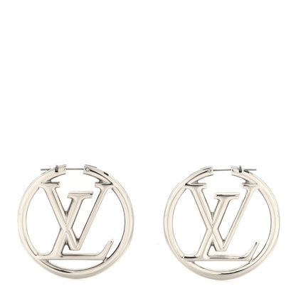 Louis Vuitton Palladium Louise Hoop Earrings Silver 1 of 4
