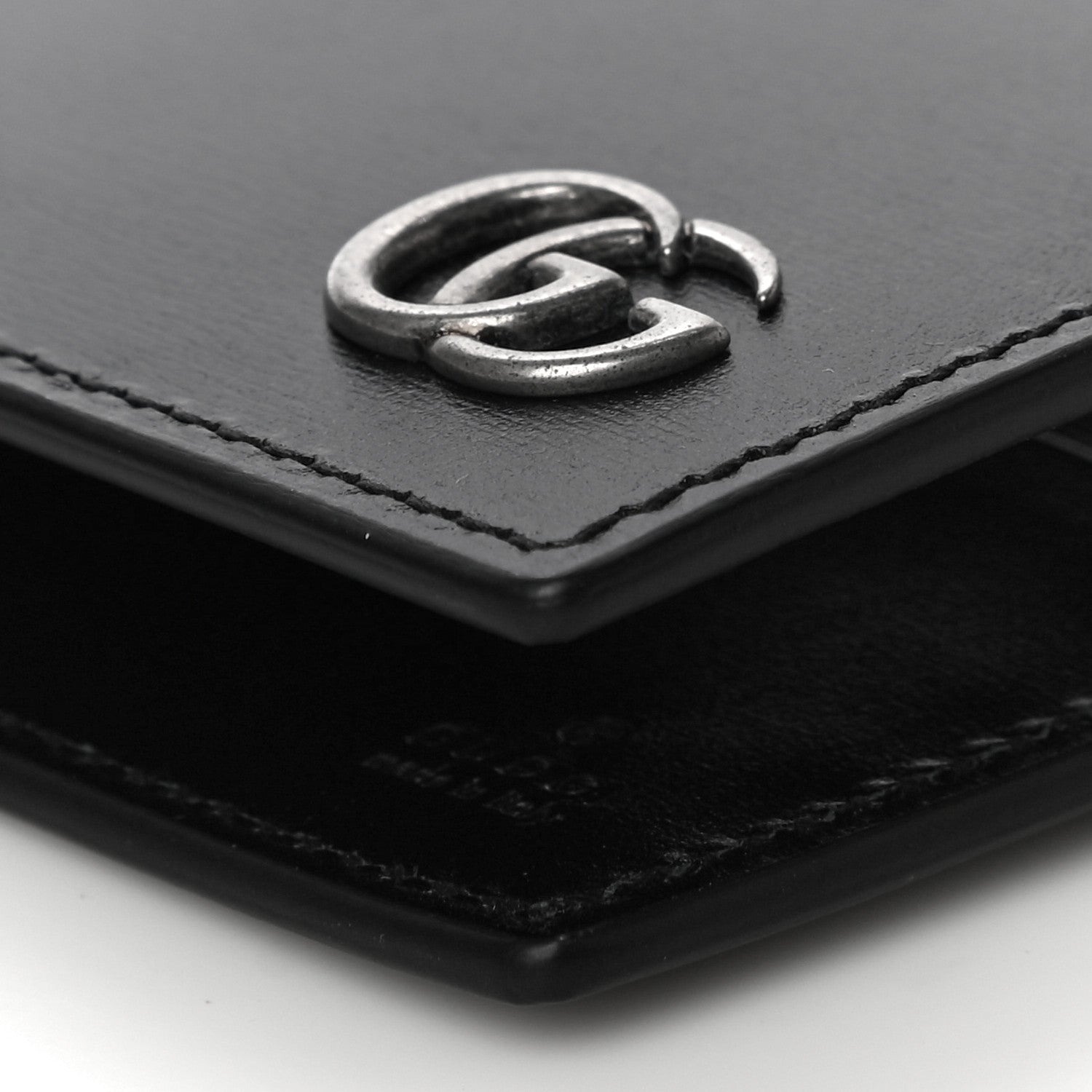 Gucci Smooth Calfskin GG Marmont Bi-Fold Wallet Black 9 of 10