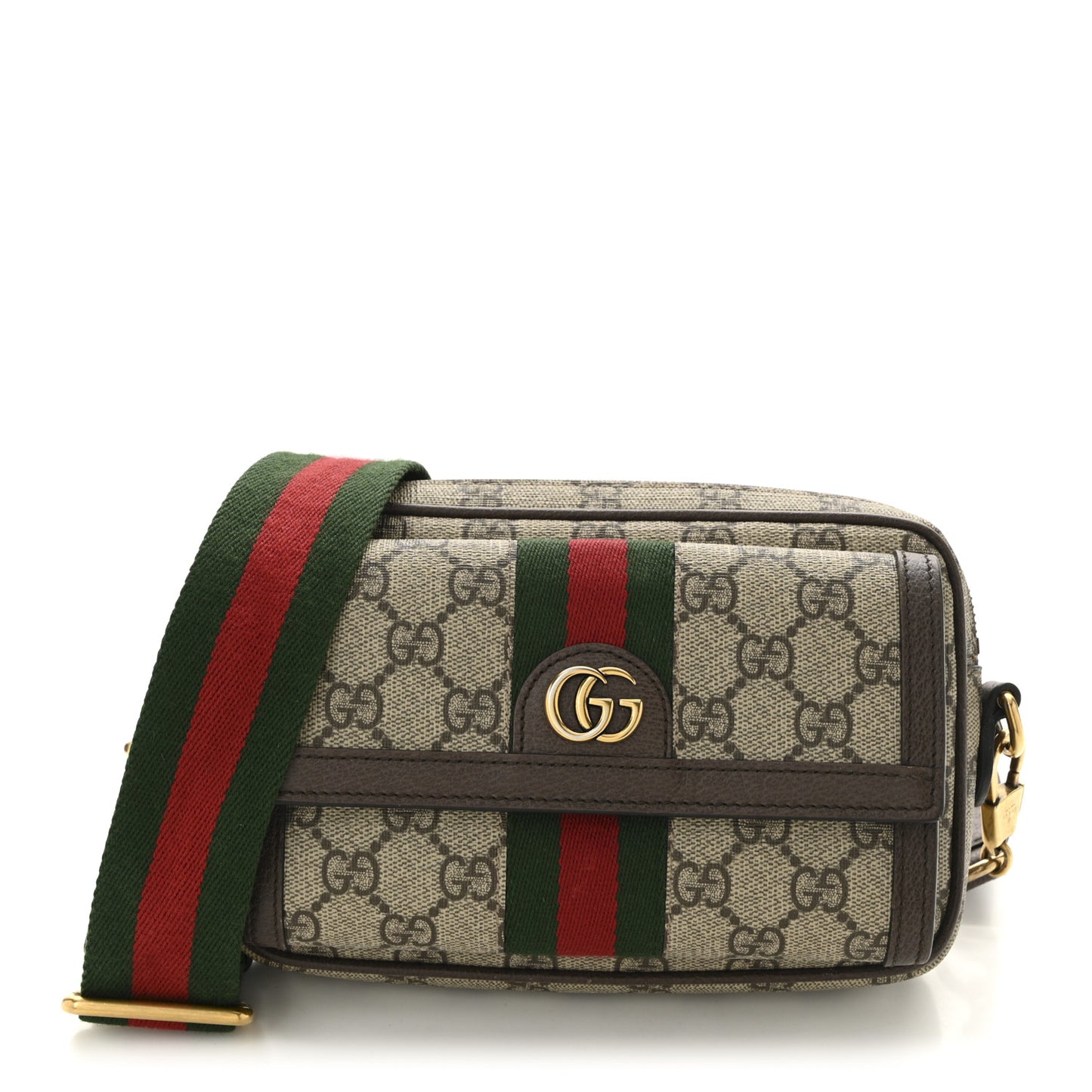 GG Supreme Monogram Web Mini Ophidia Bag Beige Ebony