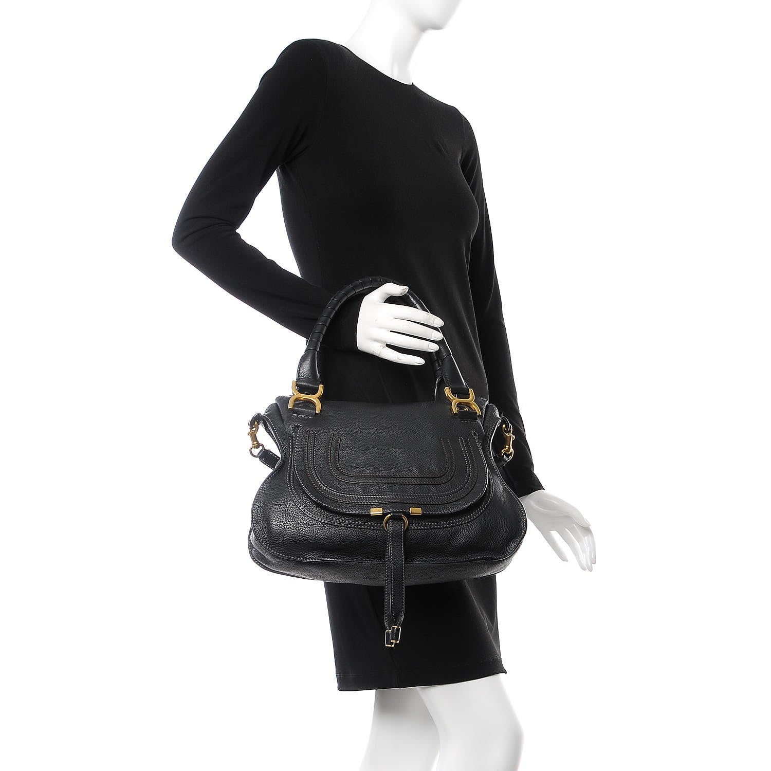 Chloe Calfskin Medium Marcie Satchel Black 3 of 9