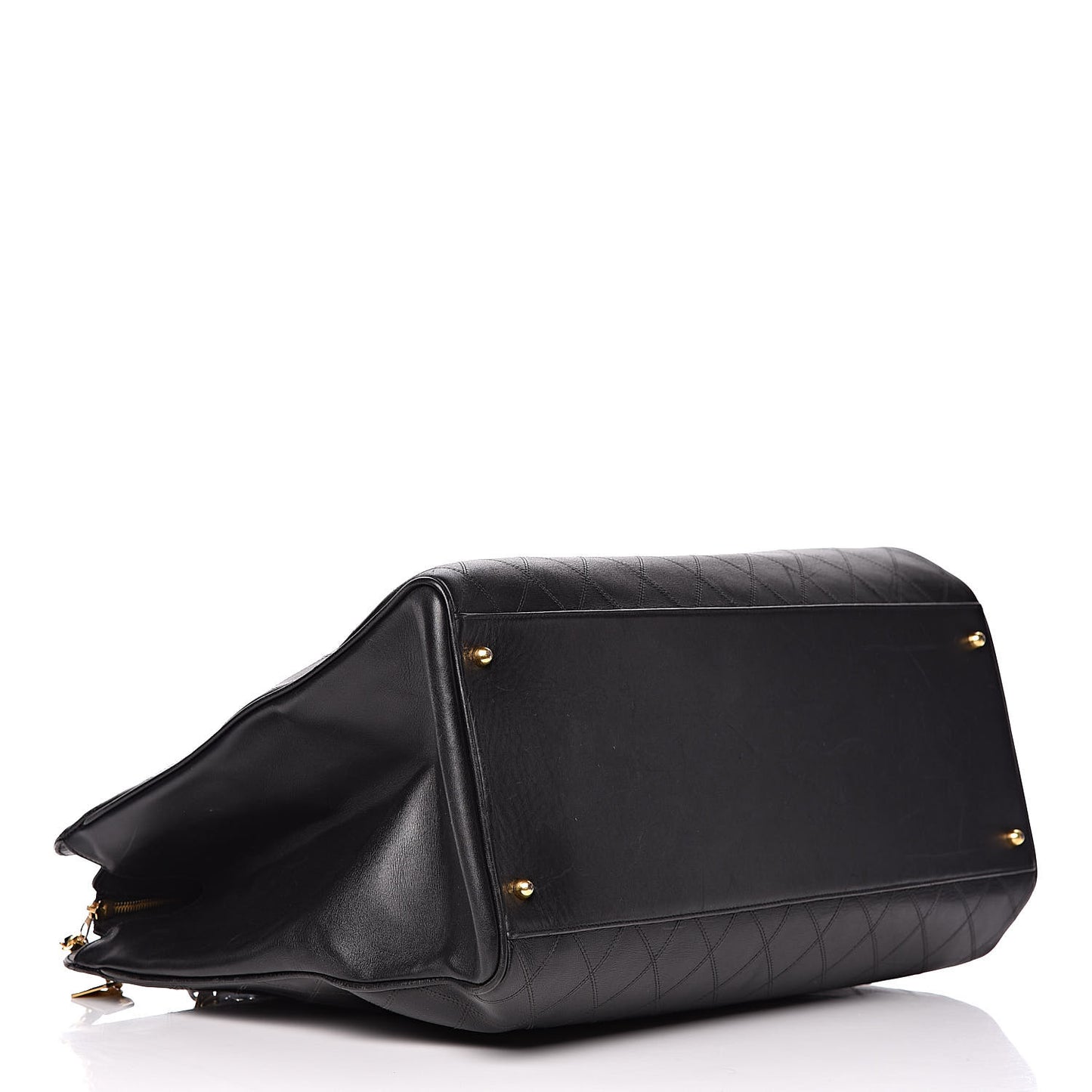 Calfskin Stitched XL Weekender Black
