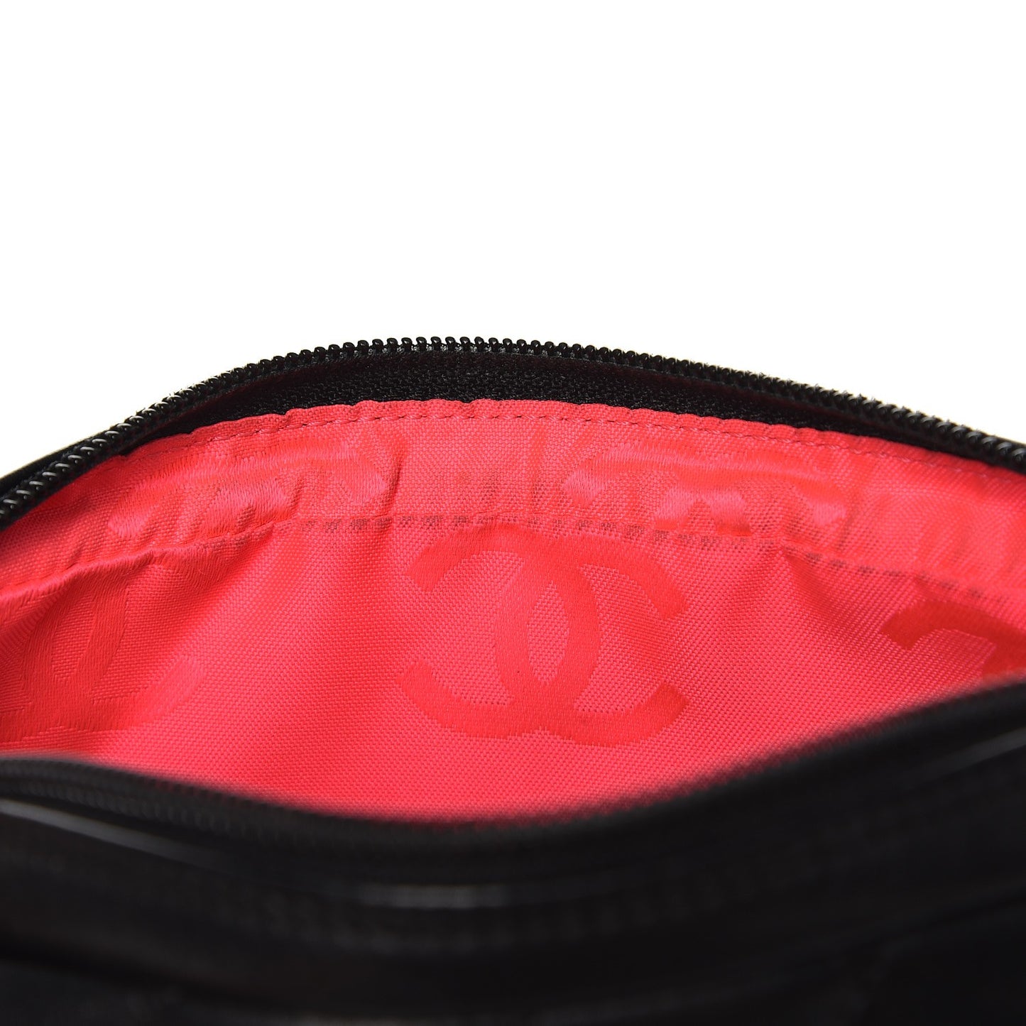 Calfskin Quilted Cambon Pochette Black White