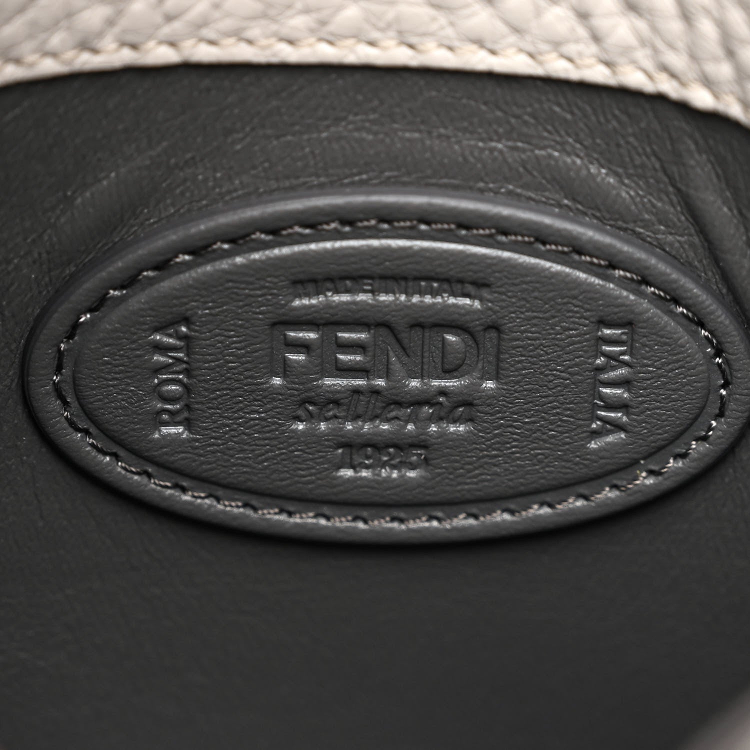 Fendi Cuoio Romano Selleria Bi-Color Medium Peekaboo X-Lite Moon Ghiaia 7 of 11
