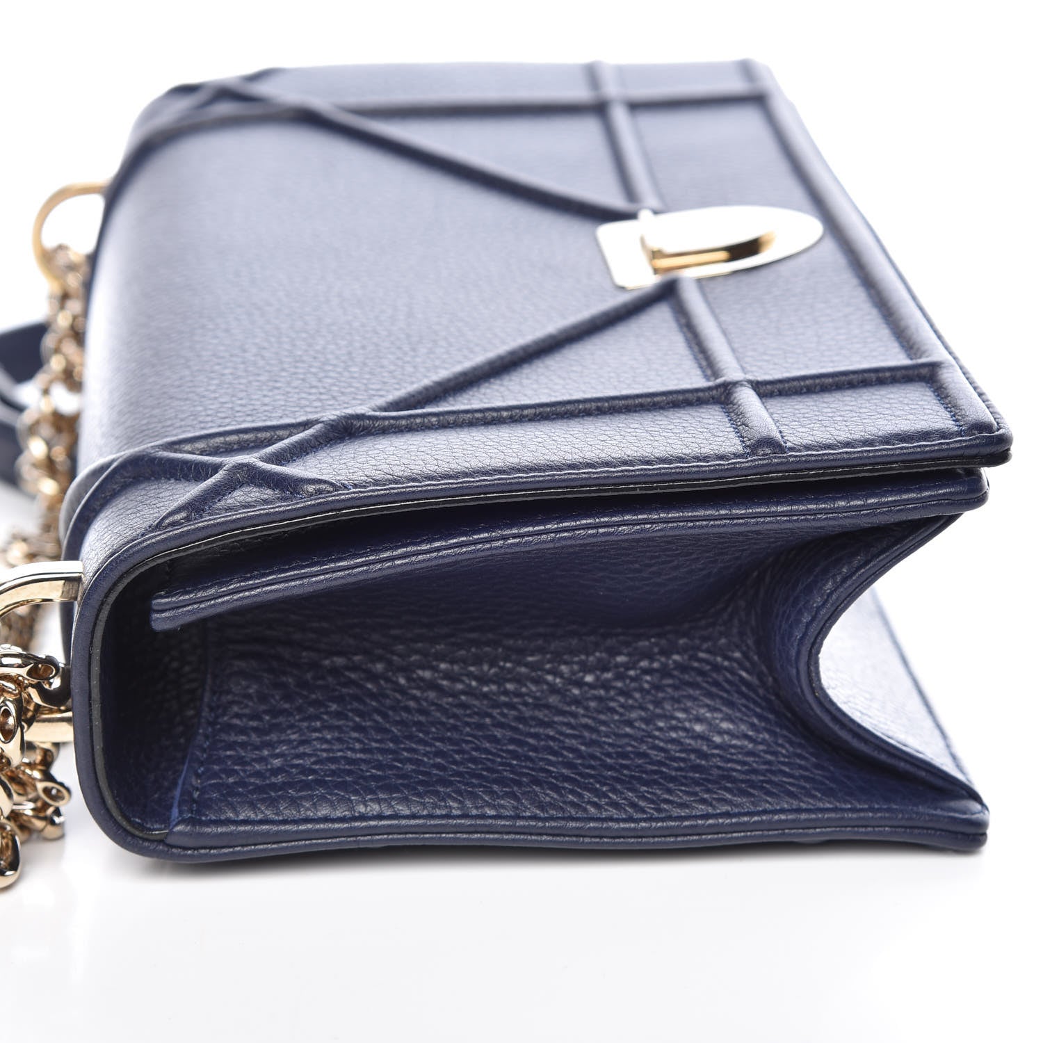 Christian Dior Grained Calfskin Medium Diorama Flap Bag Indigo Blue 12 of 14