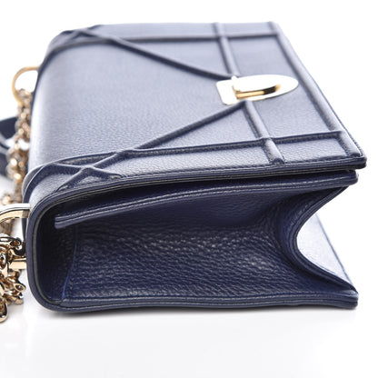 Christian Dior Grained Calfskin Medium Diorama Flap Bag Indigo Blue 12 of 14