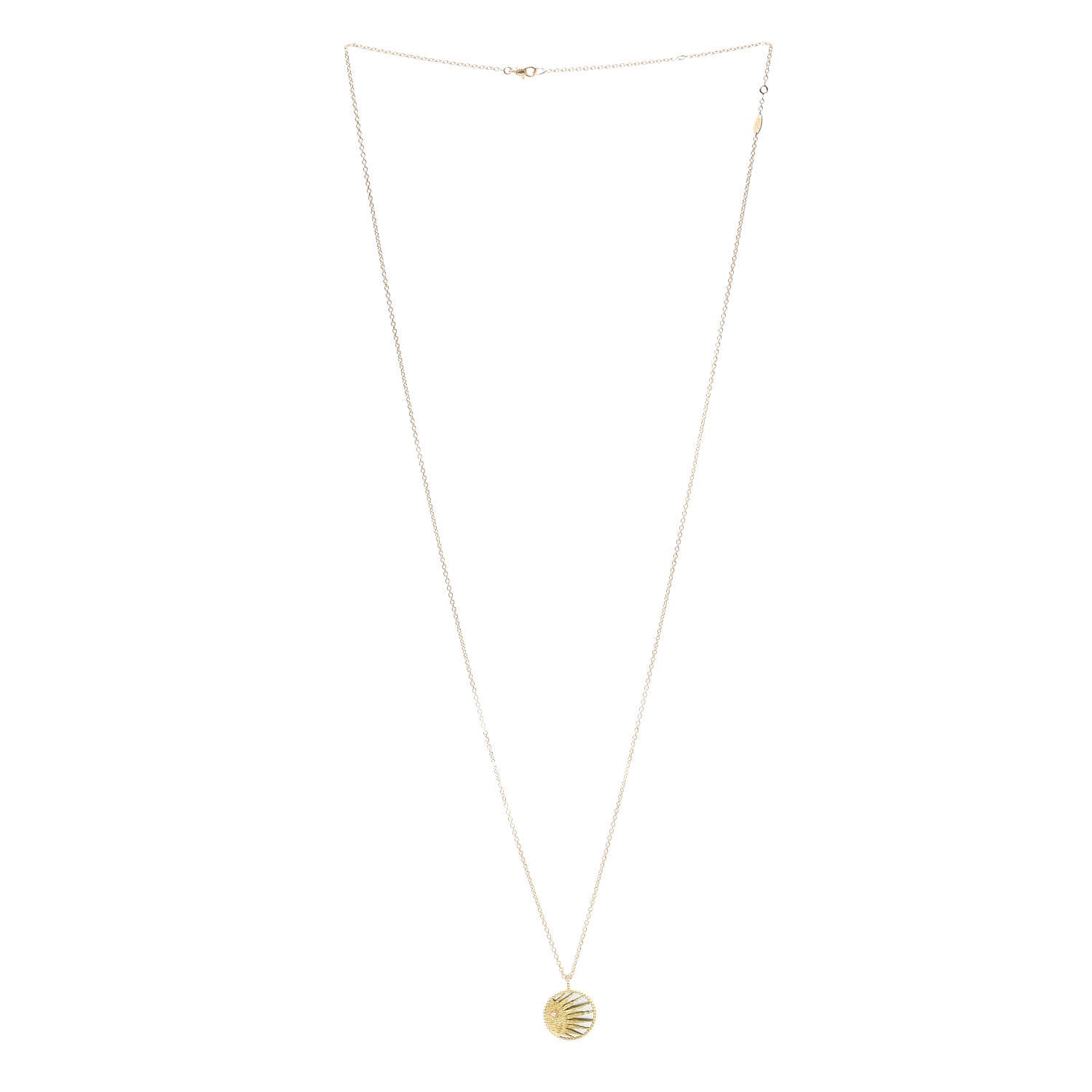 Christian Dior 18K Yellow White Gold Diamond Black Onyx Mother of Pearl Rose Celeste Medallion Pendant Necklace 3 of 8