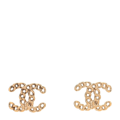 Chanel Metal Chain Link CC Earrings Gold 1 of 4