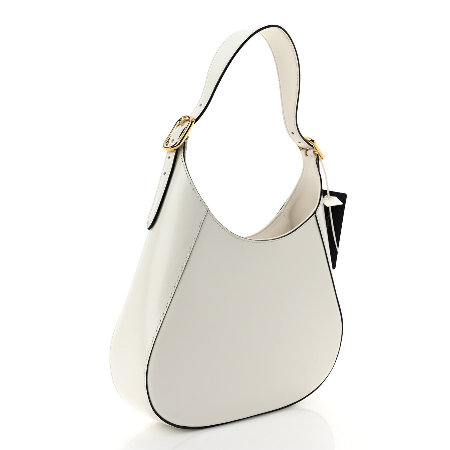 Box Calfskin Shoulder Bag White Black