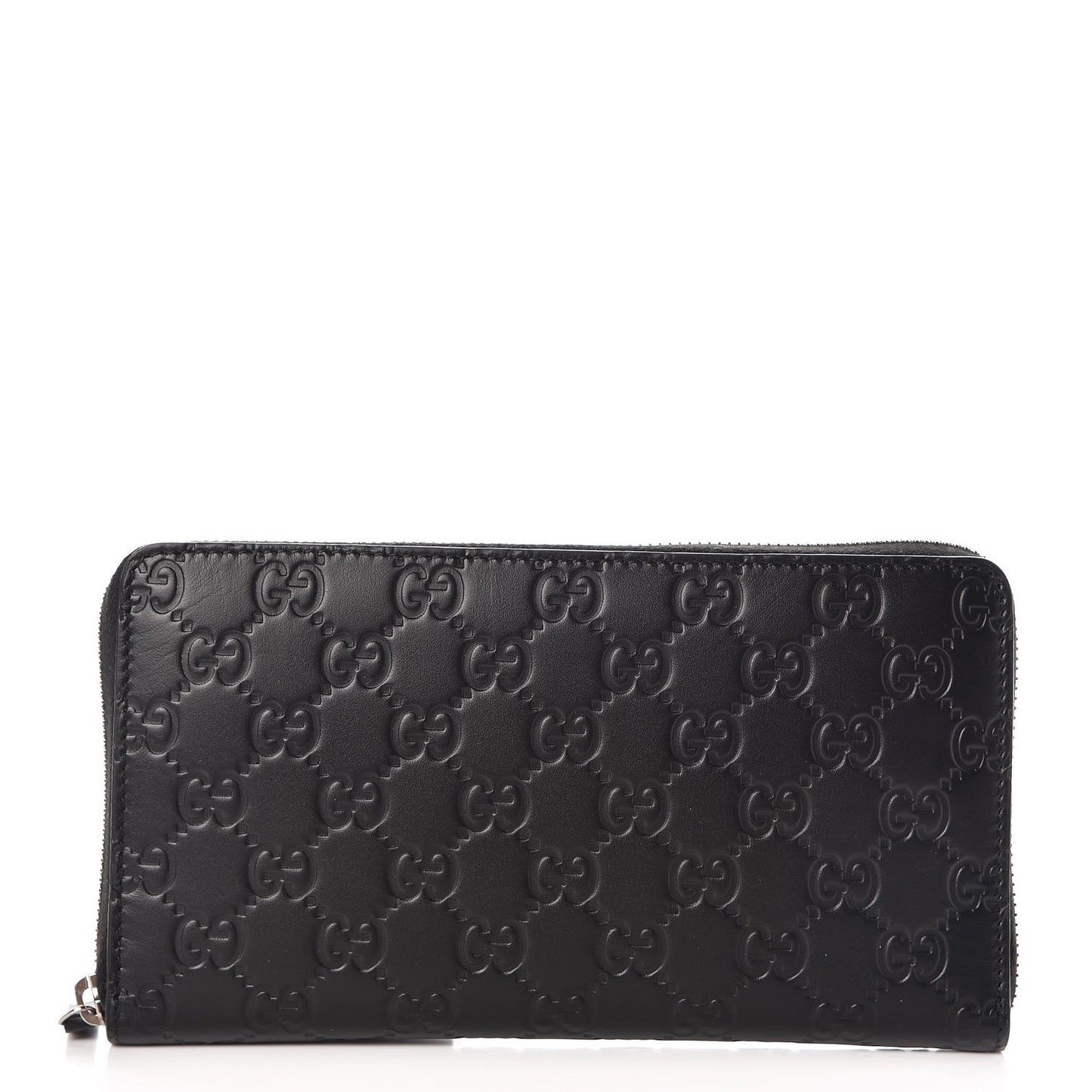 Guccissima Signature Zip Around Organizer Wallet Black