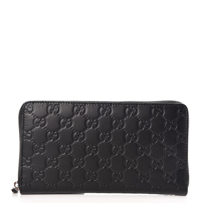 Gucci Guccissima Signature Zip Around Organizer Wallet Black 1 of 8