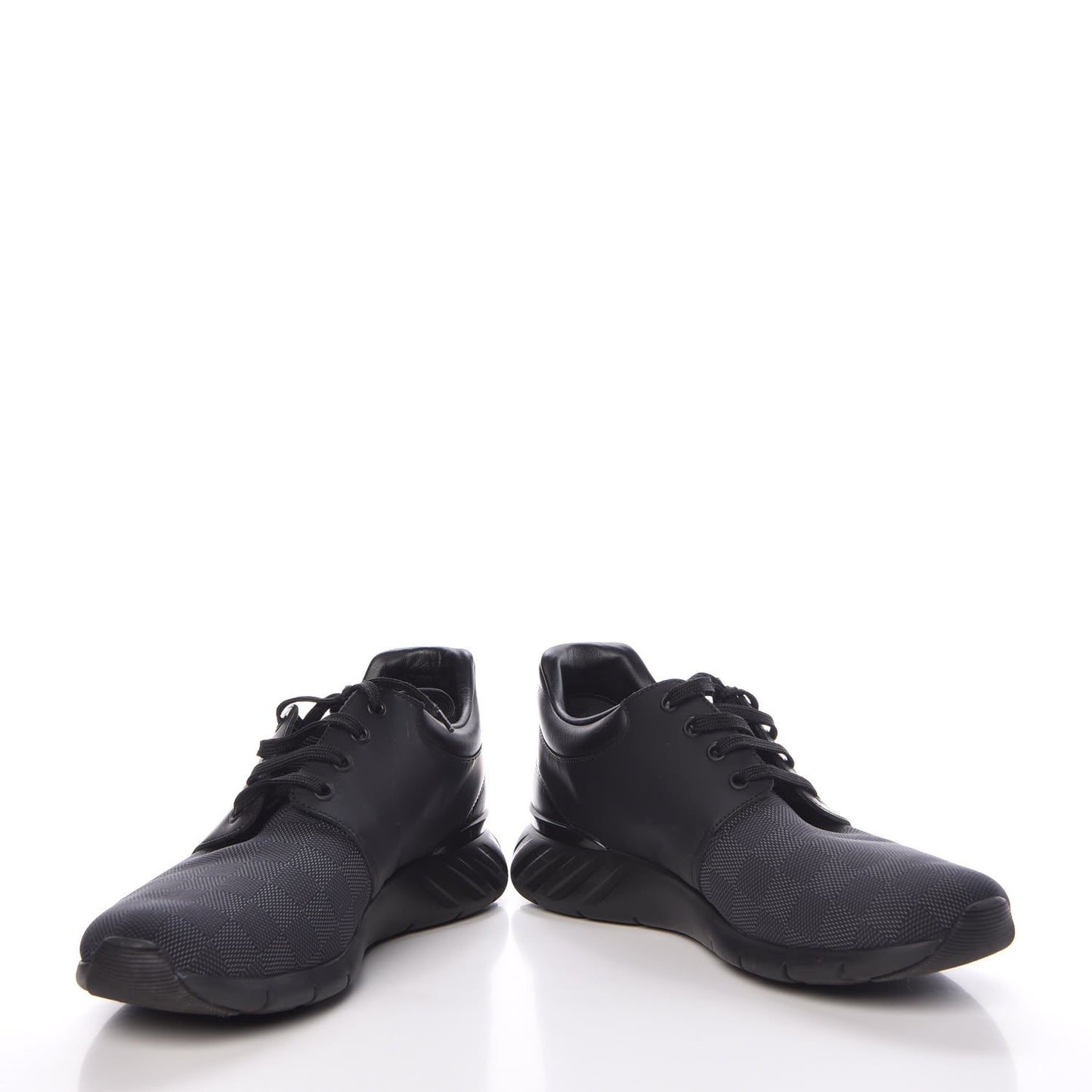 Calfskin Mesh Damier Fastlane Low Sneakers 10 Black