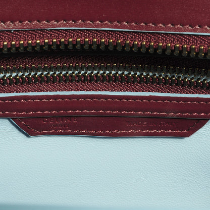 Celine Palmelato Micro Luggage Burgundy Light Blue 9 of 10
