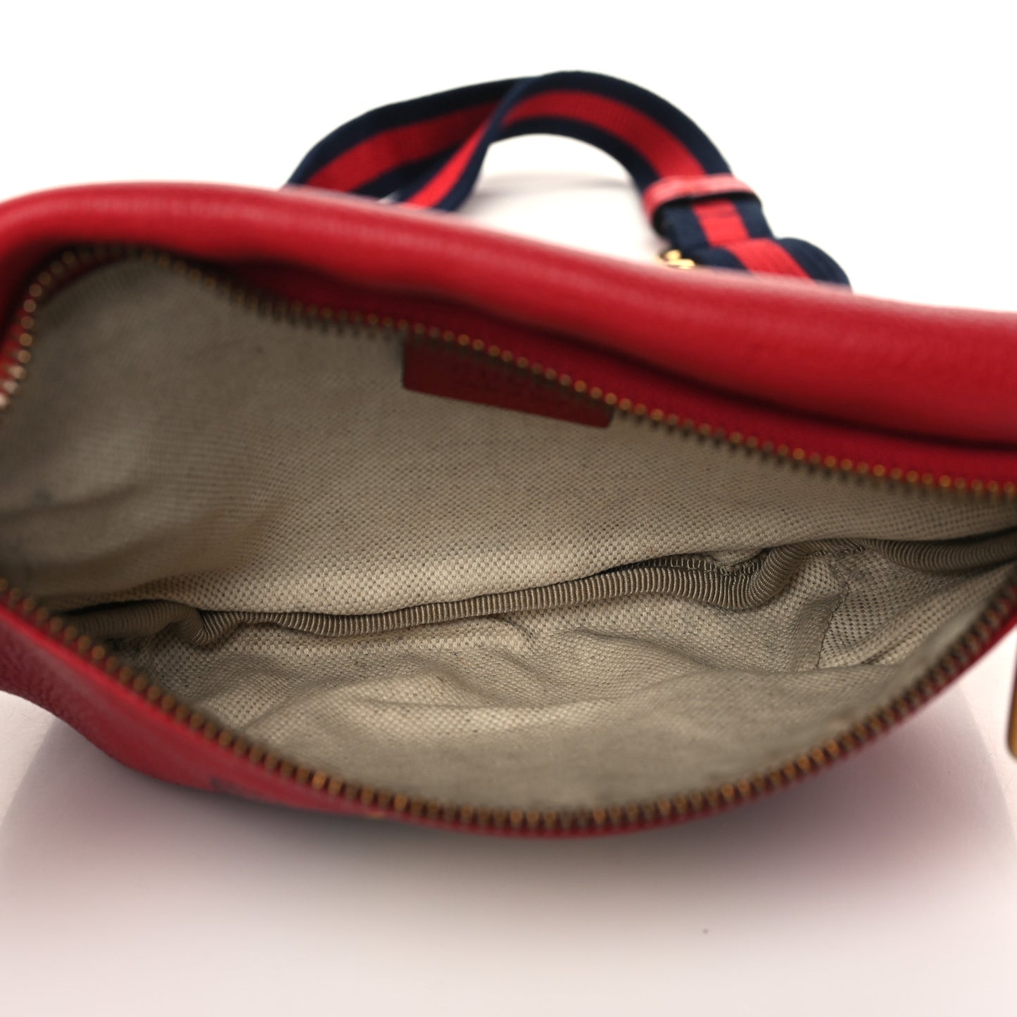 Grained Calfskin Small Logo Belt Bag Hibiscus Red