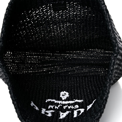 Prada Yarn Raffia Effect Crochet Large Logo Tote Black 5 of 9