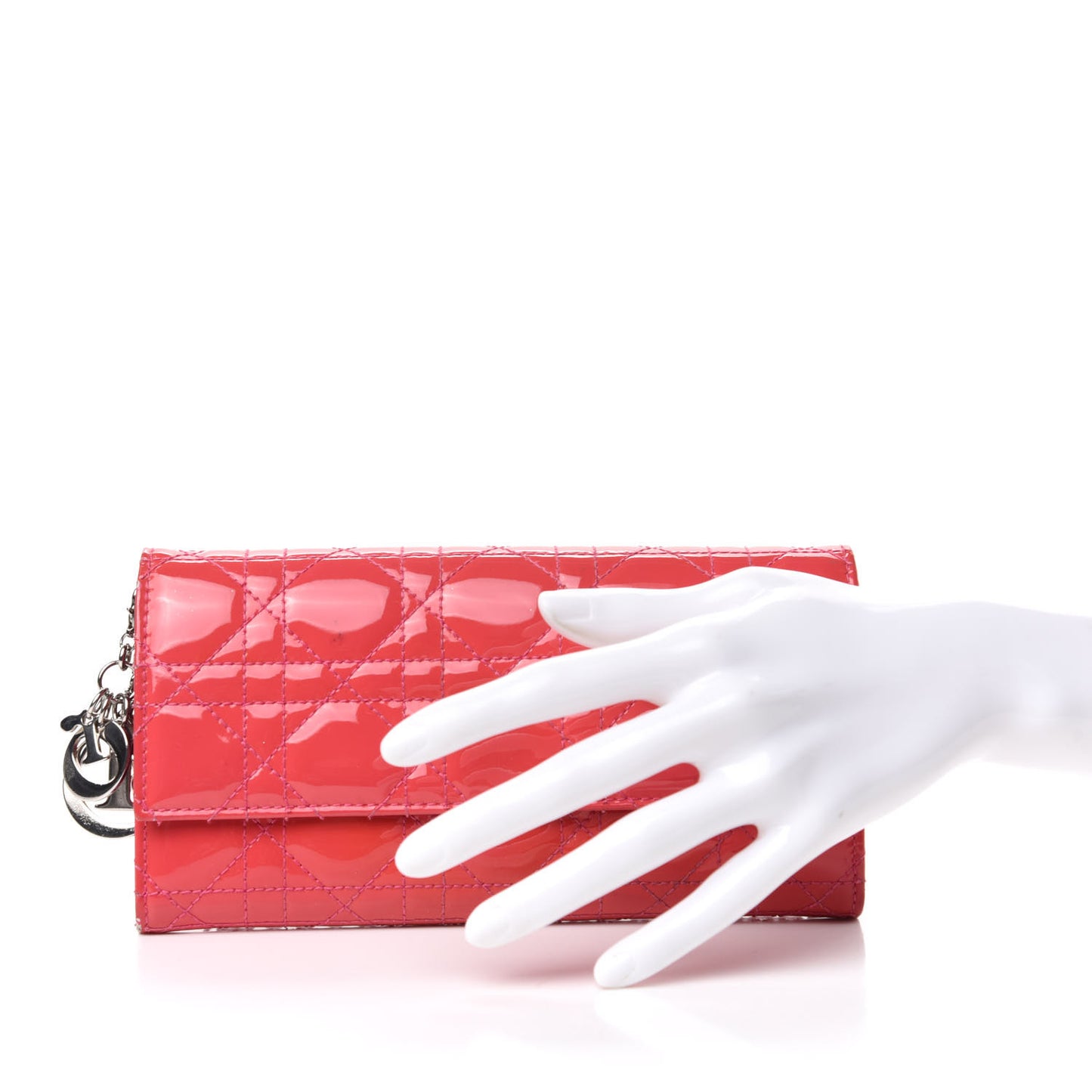 Patent Cannage Rendezvous Chain Wallet Coral
