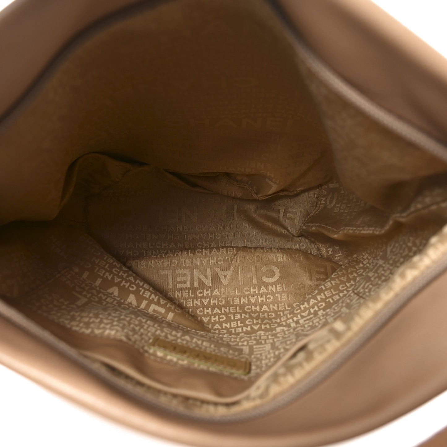 Calfskin CC Bucket Bag Beige