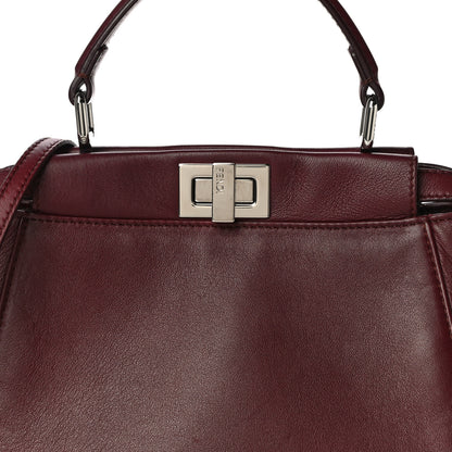Fendi Nappa Mini Peekaboo Iconic Satchel Bordeaux 8 of 13